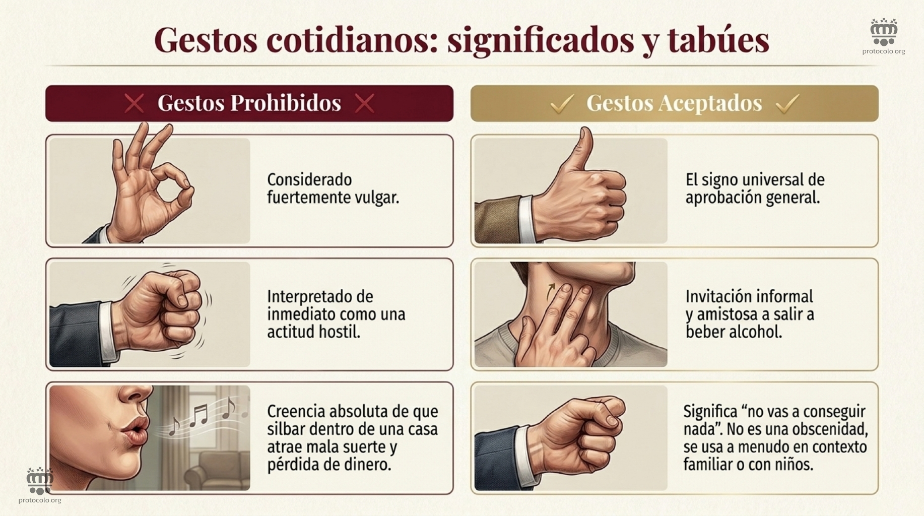 Gestos cotidianos: significados y tabúes. Cuáles son los gestos prohibidos y los gestos aceptados