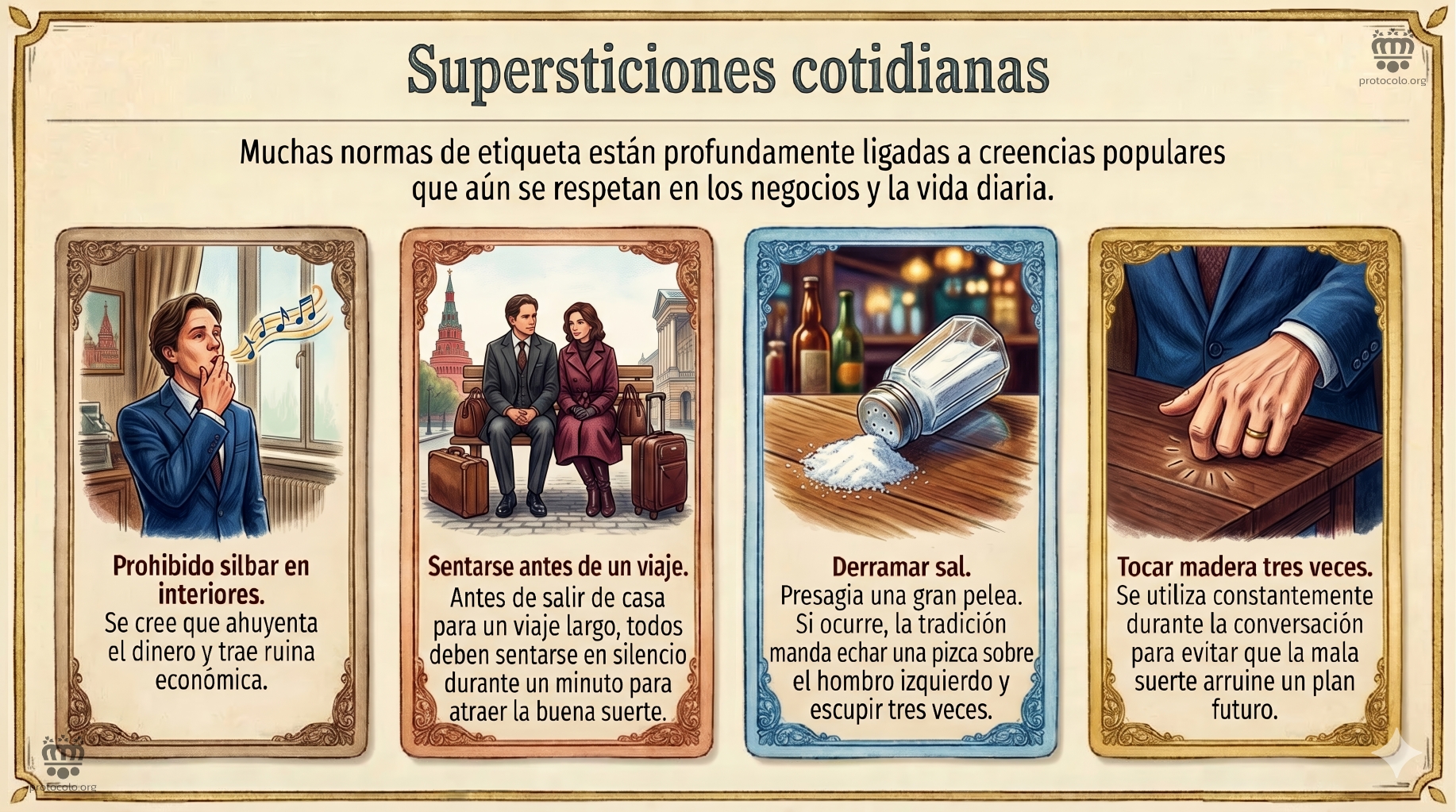 Supersticiones cotidianas de los rusos. Muchas de las normas de etiqueta están ligadas a cuestiones de creencias populares