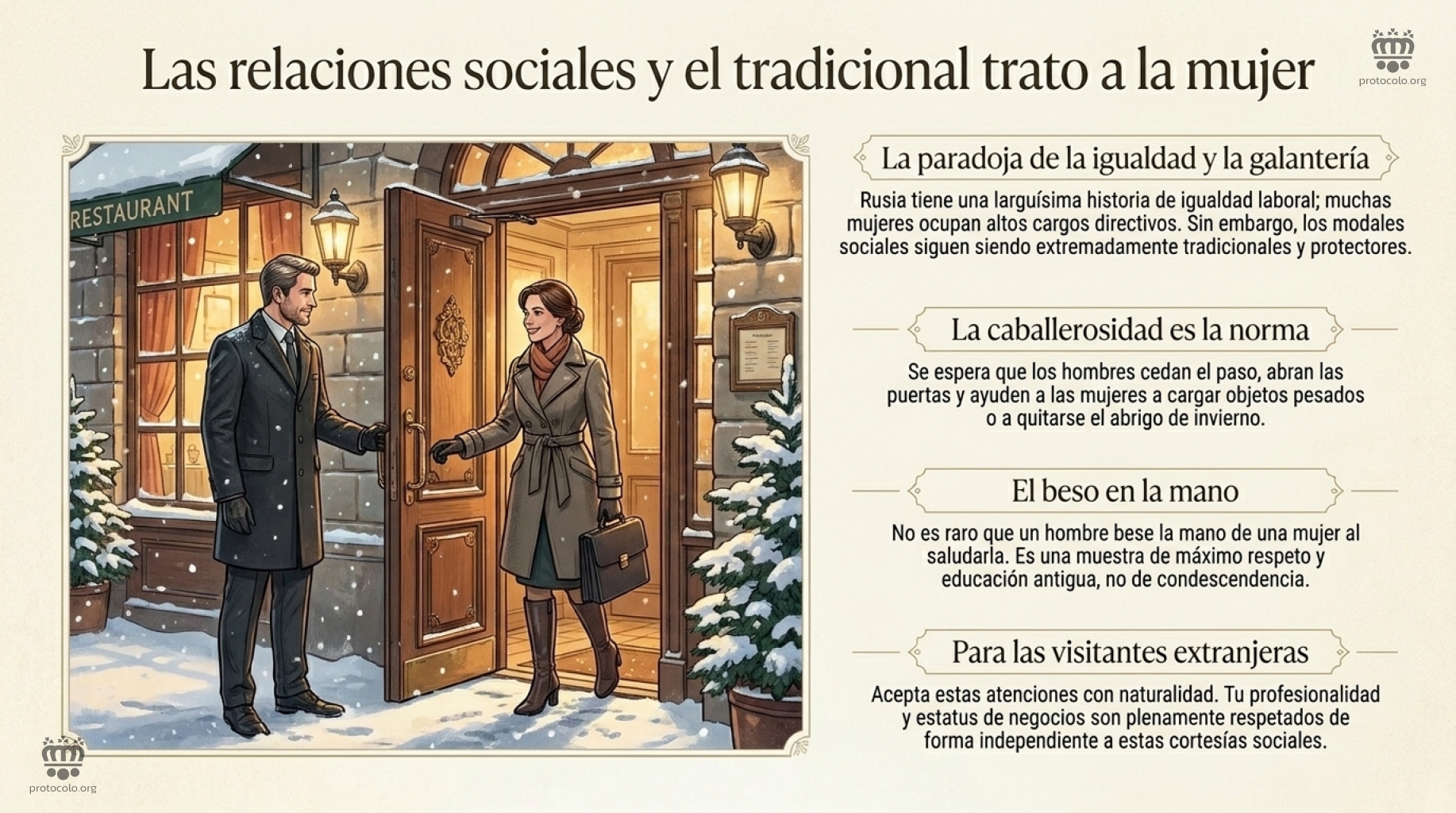 Las relaciones sociales y el trato a la mujer. La paradoja de la igualdad y la galantería