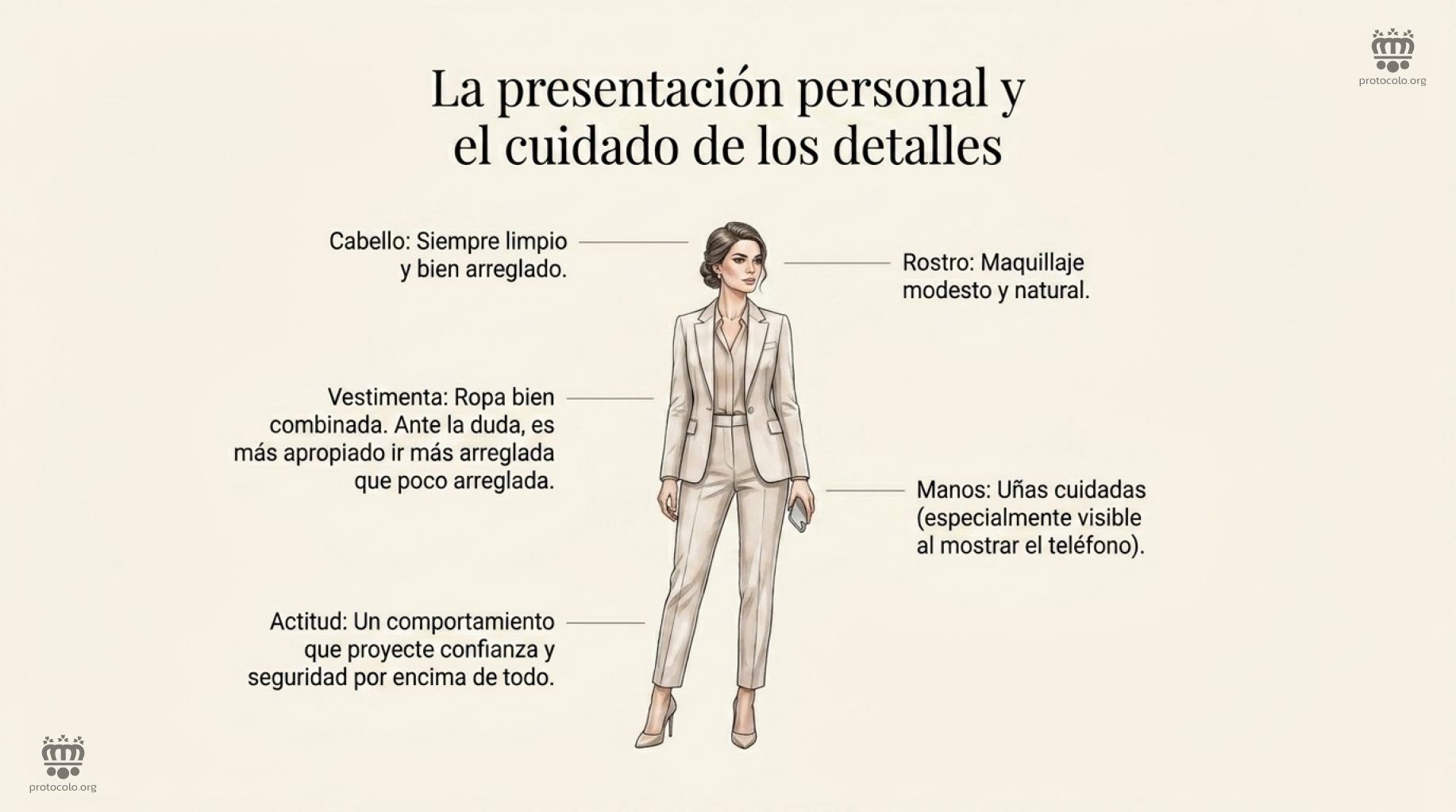 La presentación personal y el cuidado de los detalles. Cuidar tanto el vestuario como la higiene corporal