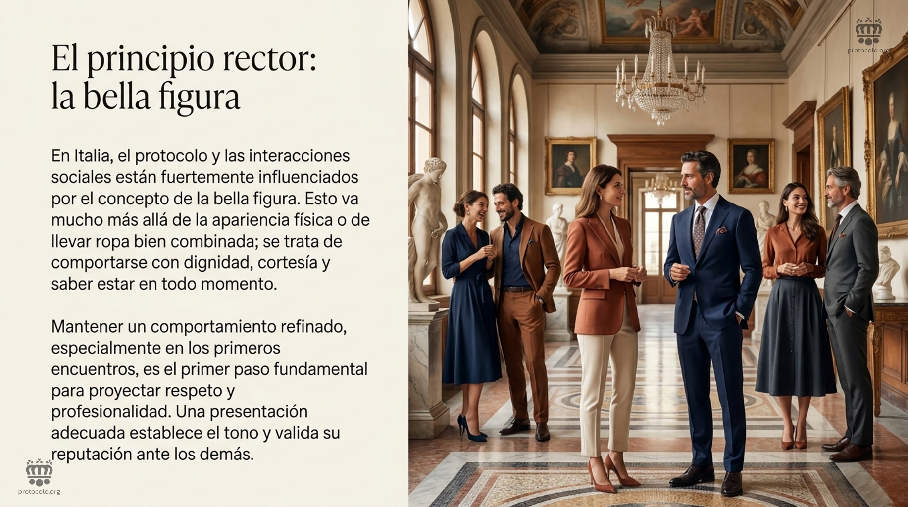 El principio de la bella figura. La bella figura va mucho más allá de la simple apariencia física