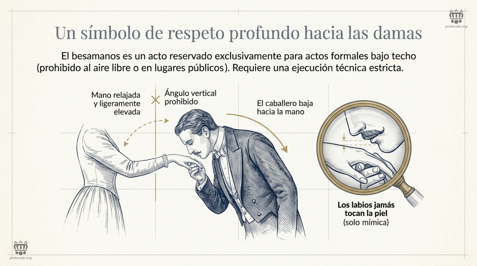 Besar la mano es un saludo en desuso. Pero no hay que confundirlo con el acto del besamanos