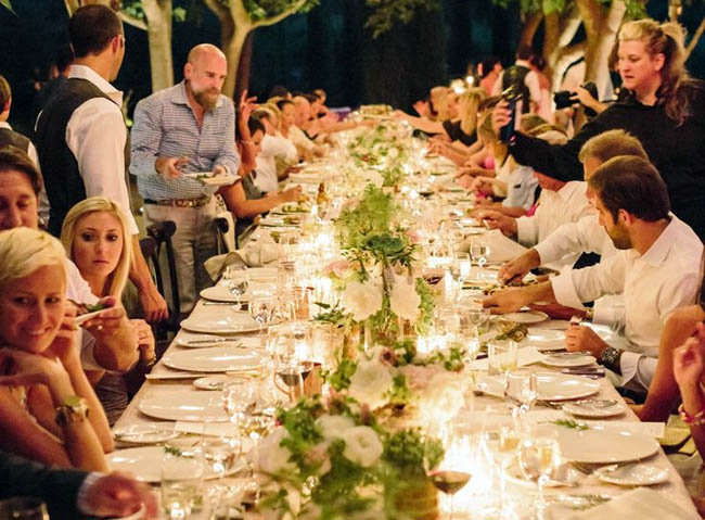 Mesa celebración boda