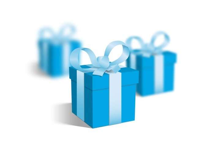 Cajitas de regalo azules. Hacer regalos en China