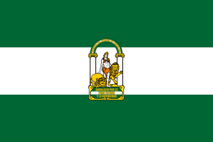 Bandera oficial de Andalucía. Comunidad Autónoma de Andalucía