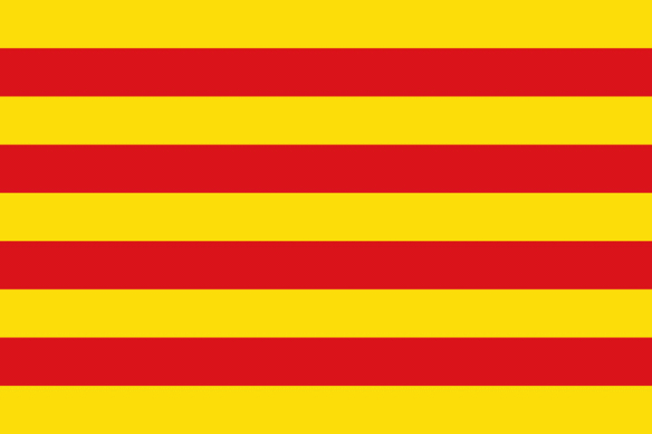 Bandera oficial de Cataluña. Comunidad autónoma de Cataluña