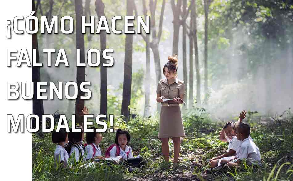 Niños en una clase al aire libre