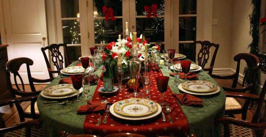 Mesa para la cena de Navidad