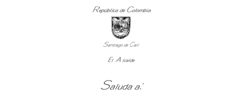 Saluda. Modelo saluda Santiag de Cali.