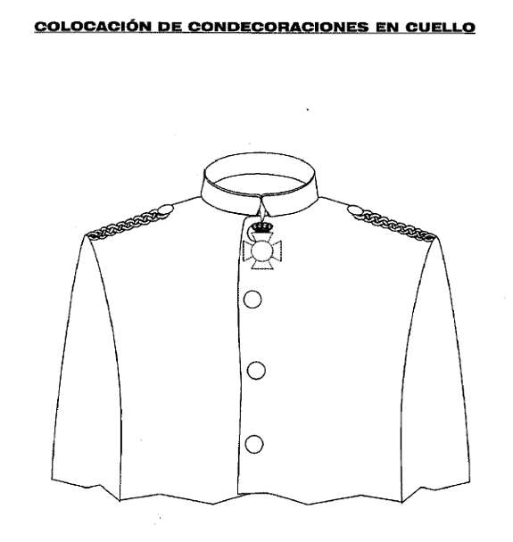 Condecoraciones en el cuello.