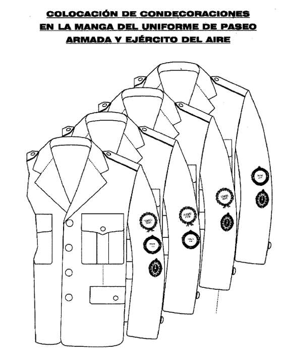 Condecoraciones manga Armada y Aire. Condecoraciones manga. Armada y Aire.
