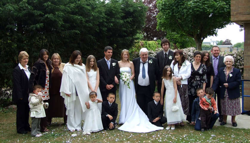Foto boda familiares de los novios.