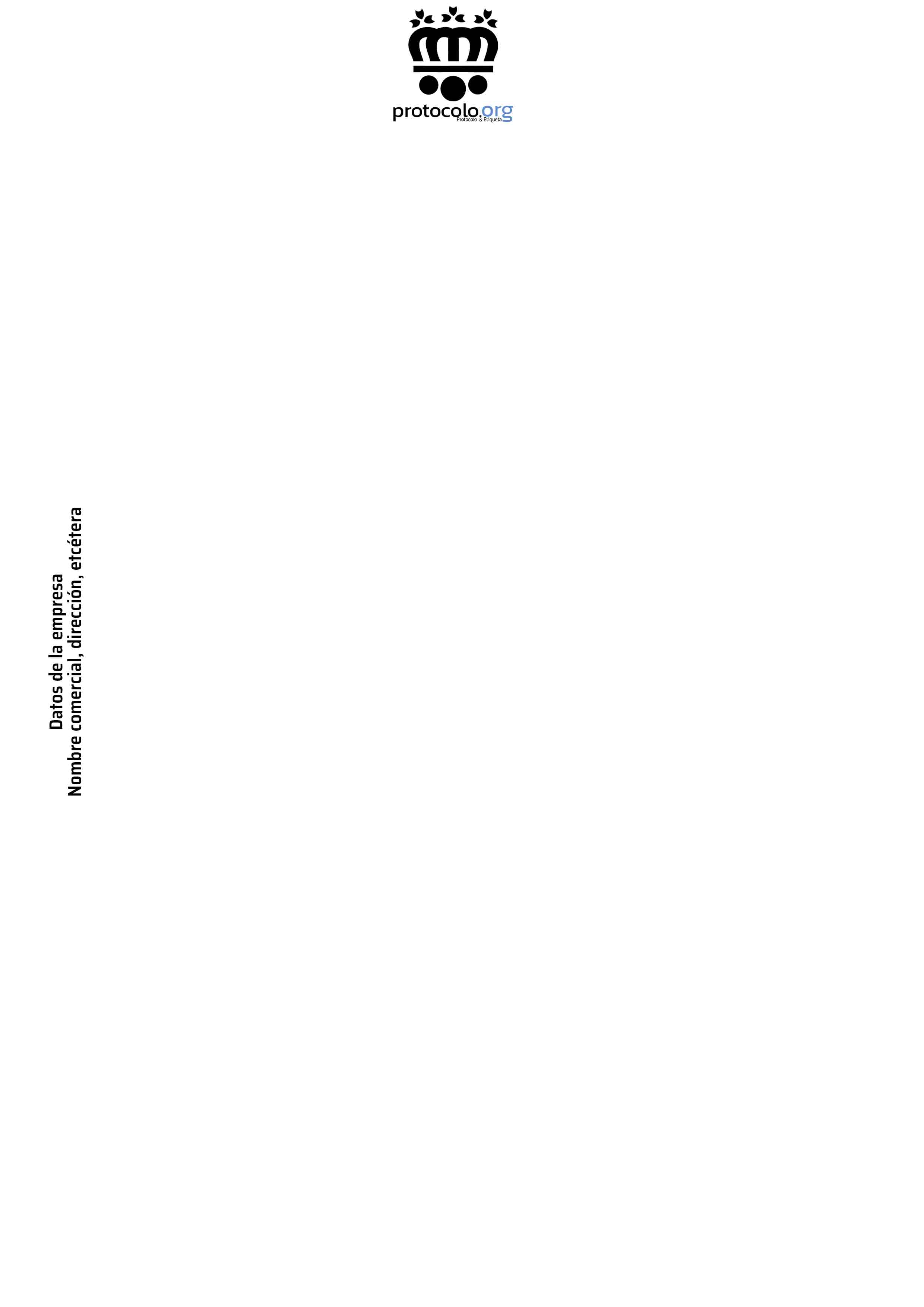 Carta logotipo centrado y datos al margen