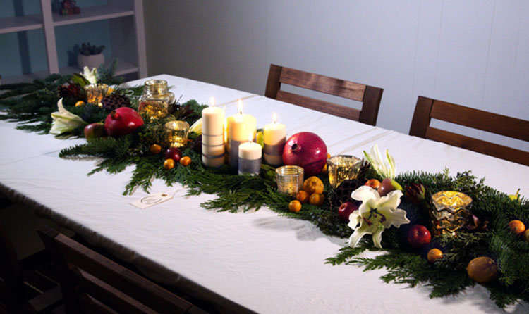 Mesa de Navidad. Centro de mesa.