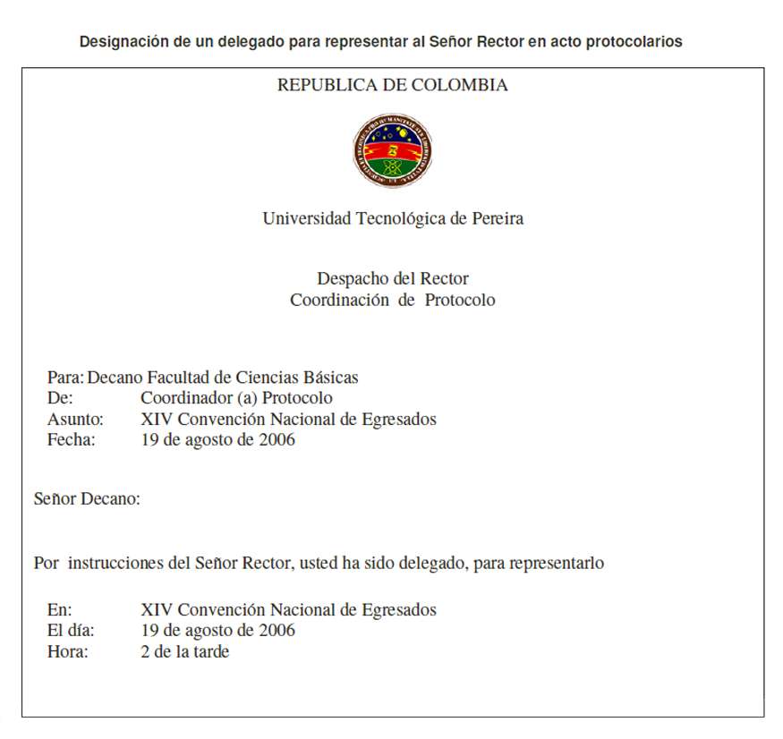 Modelo comunicado. Designación de un delegado.