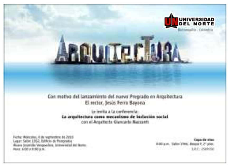 Modelo 2. Invitación litografía.