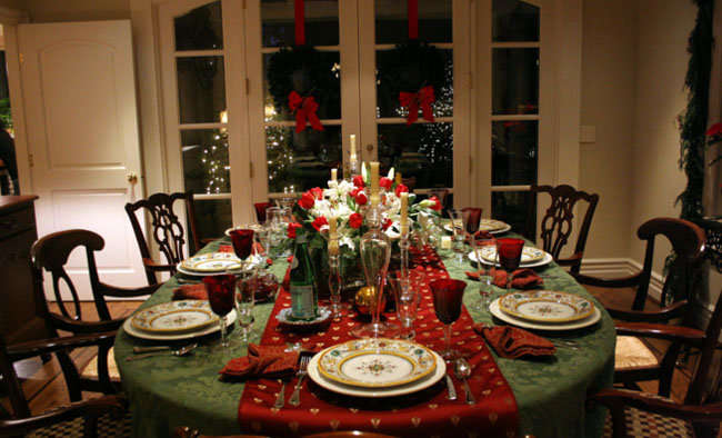 Mesa ovalada de Navidad