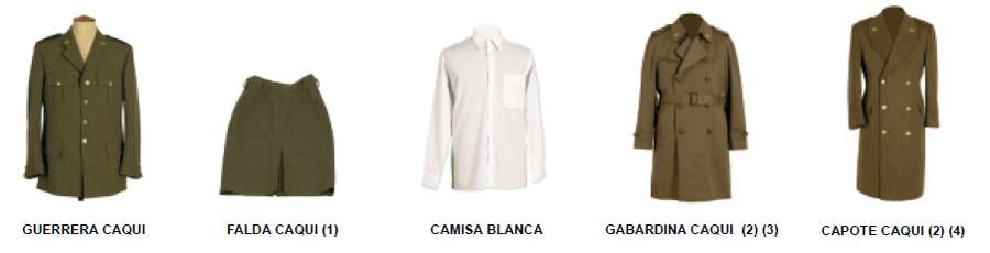 Acesorios. Uniforme mujer.