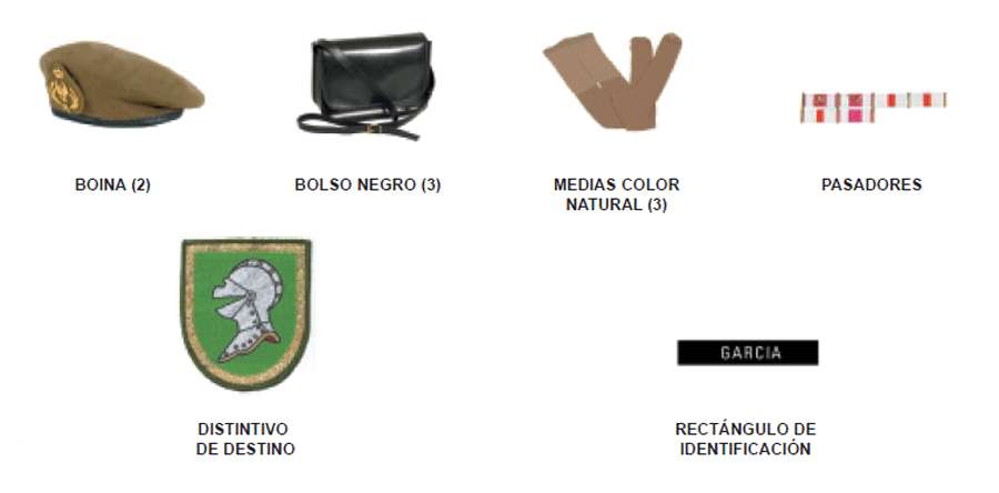 Accesorios. Uniforme mujer.