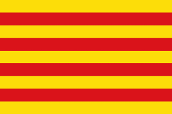 Bandera oficial de Cataluña. Comunidad autónoma de Cataluña