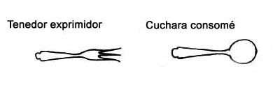 Tenedor Exprimidor y Cuchara Consomé.