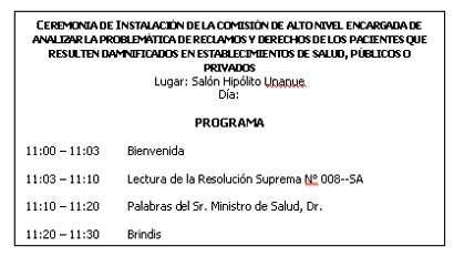 Imagen Protocolo & Etiqueta. D. CAPÍTULO III. CEREMONIAS Y ACTOS PROTOCOLARES OFICIALES. CURSO. PROTOCOLO Y CEREMONIAL EN EL ÁMBITO DE LA SANIDAD.