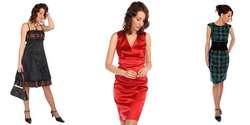 Modelos de vestido corto en rojo y tartán.