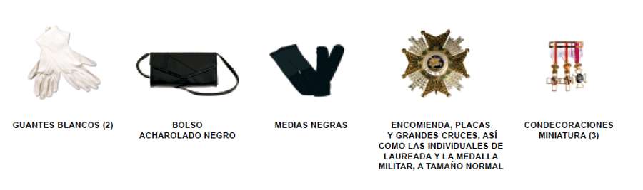 Uniforme de Etiqueta. Uniforme de Etiqueta - Mujer. Accesorios.