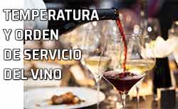 Temperatura y orden de servicio del vino