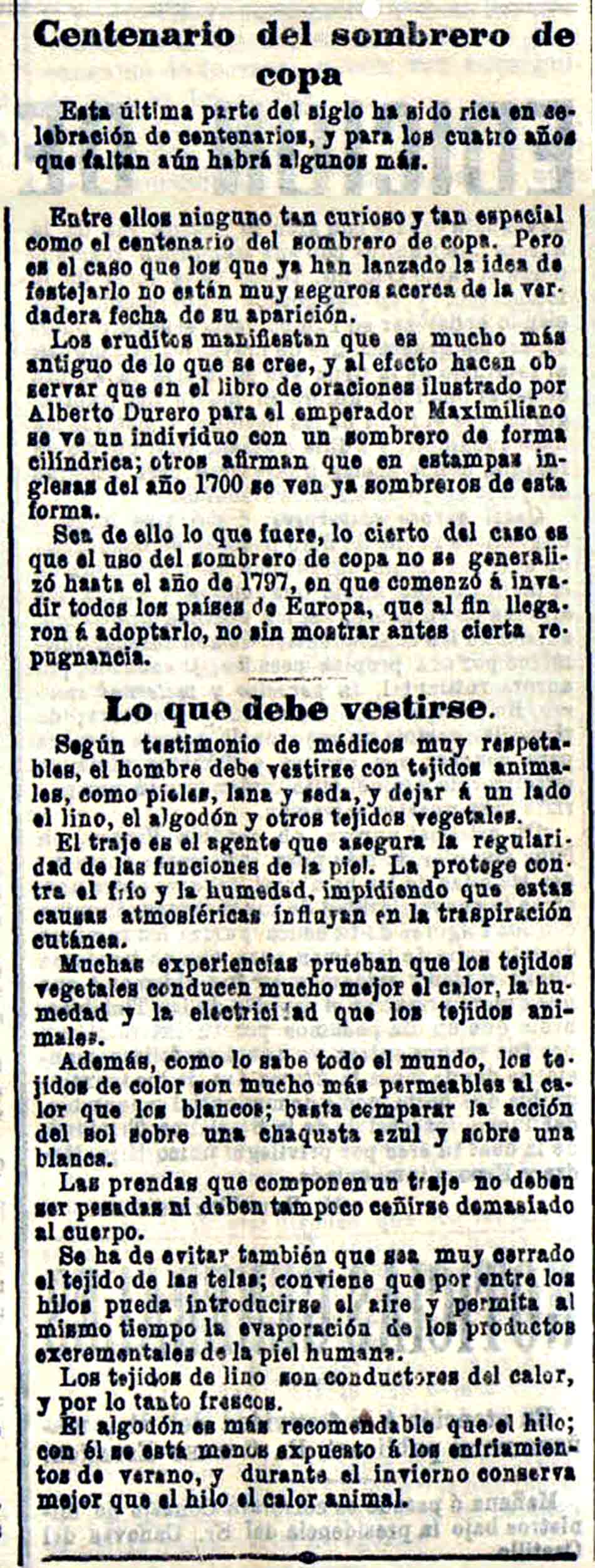 El uso del sombrero y sus anécdotas. Aniversario sombrero de copa