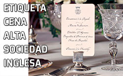 Minuta en francés de una cena de la alta sociedad inglesa