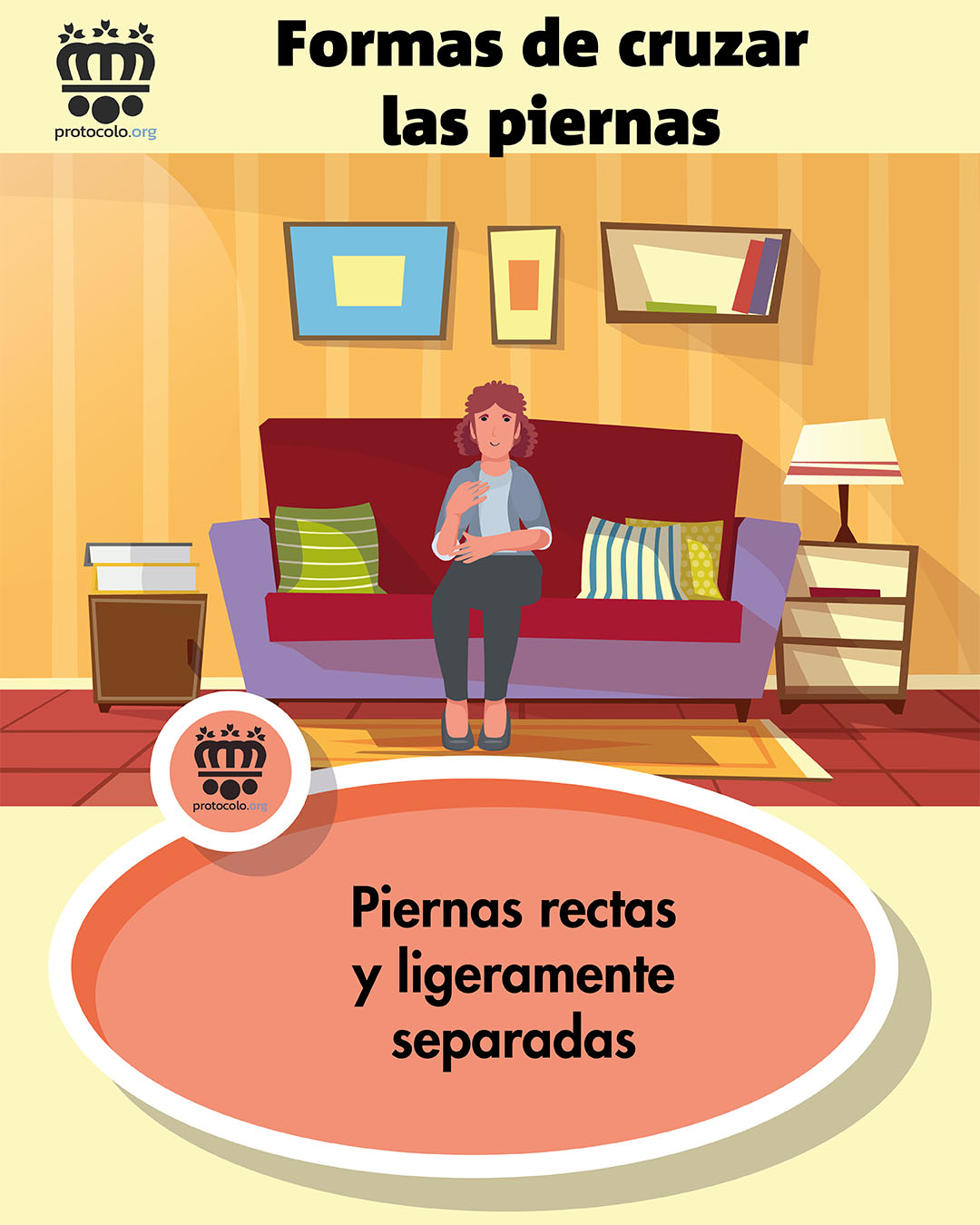 Piernas rectas y ligeramente separadas