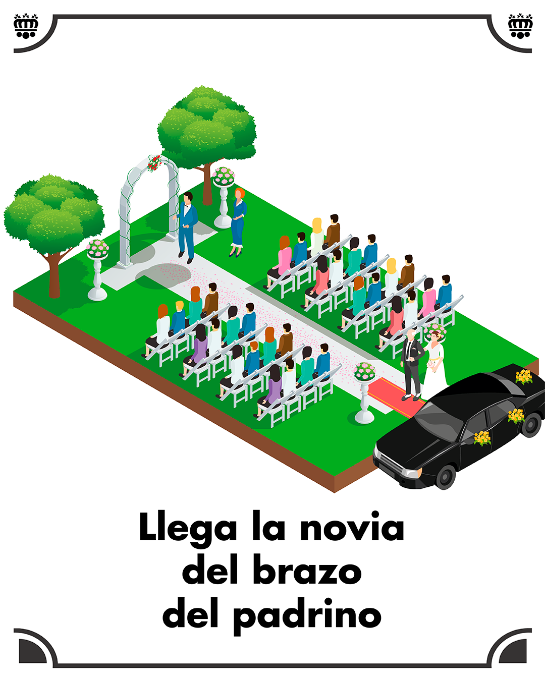 Llega la novia del brazo del padrino