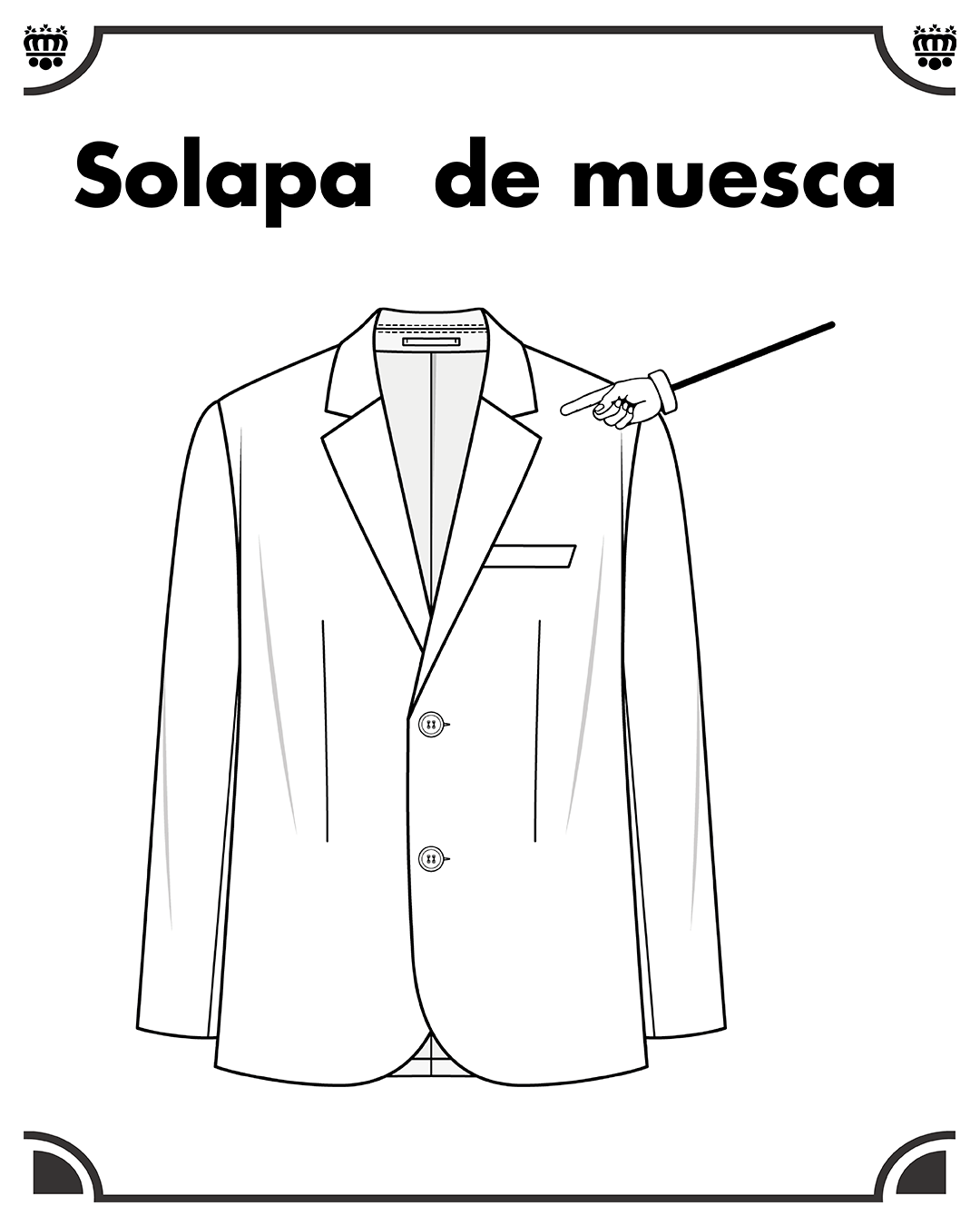 Solapa con muesca, más o menos pronunciada