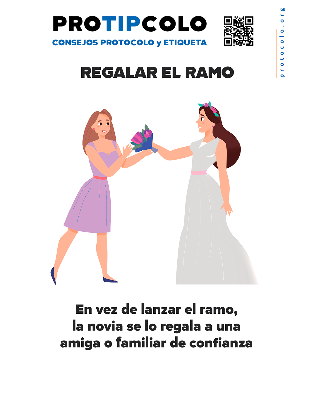 Entregar el ramo a una amiga en vez de lanzarlo