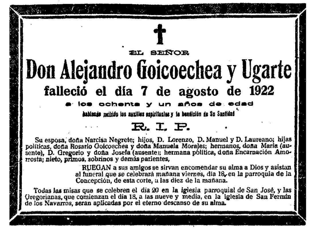 Diario El Imparcial. Esqueda de Don Alejandro