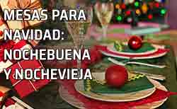 Mesa decorada para fiesta de Navidad