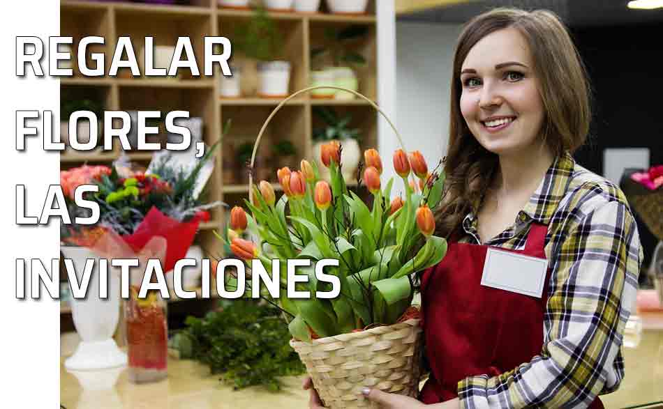 Florista con una bonita canasta de flores