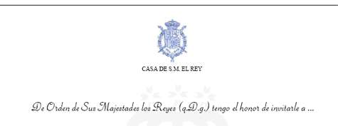 Invitación Casa Real.