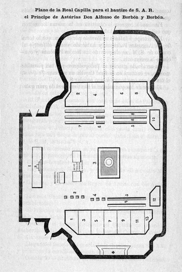 Capilla. Plano de la Real Capilla. Bautismo S.A.R.