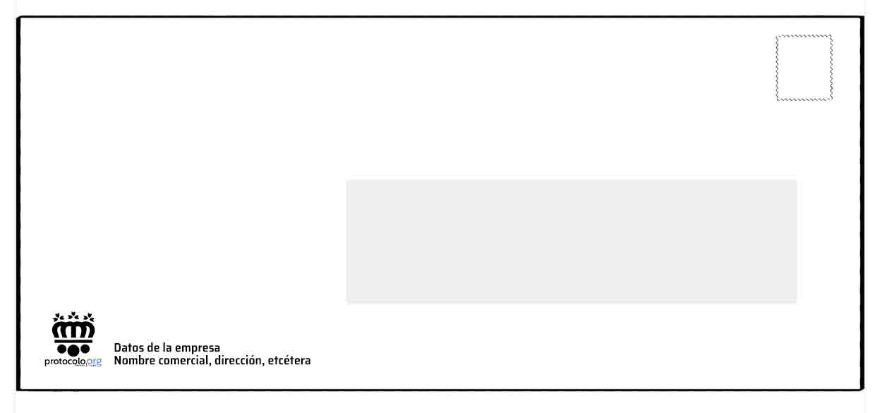 Sobre de carta comercial con ventana a la derecha