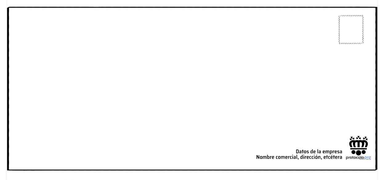 Sobre comercial datos al lado derecho