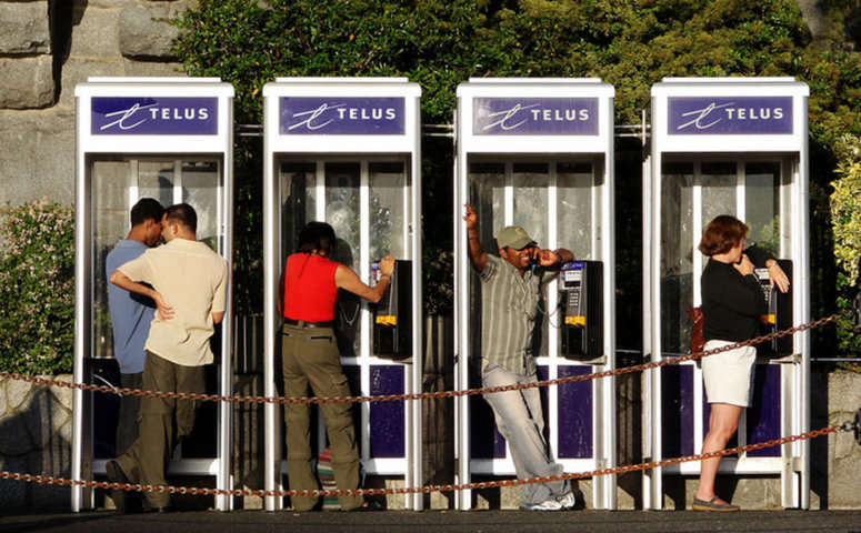 Cabinas telefónicas.