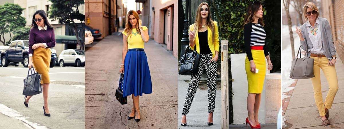 Combinaciones del color amarillo.