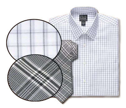 Combinaciones de cuadros en camisa y corbata