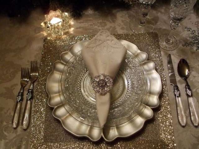Servicio comensal mesa para Navidad - Año Nuevo