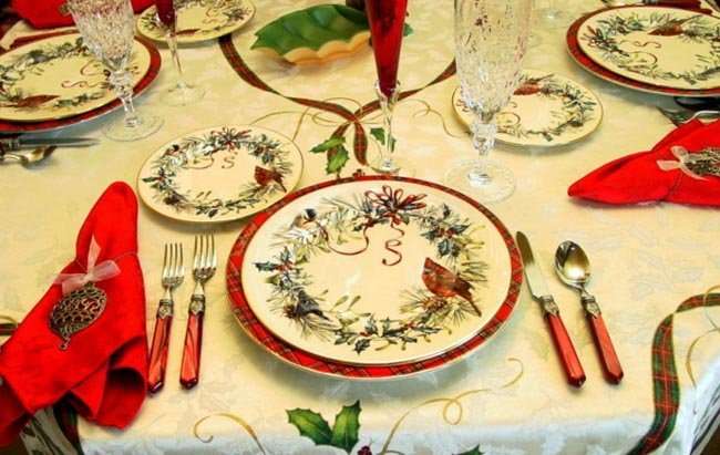 La mesa de Navidad y el orden de los cubiertos